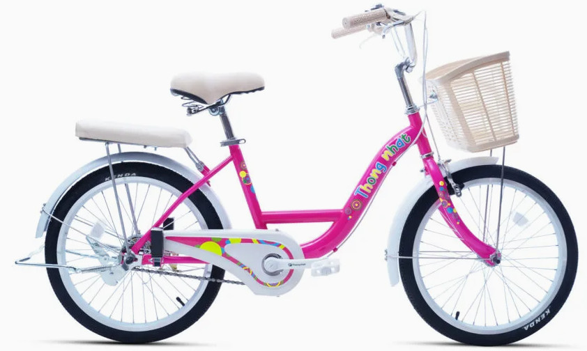 Xe đạp mini bé gái Thống Nhất Bubbles size 20 inches màu hồng học trò nổi bật